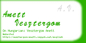 anett vesztergom business card